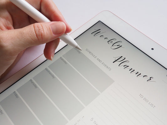 writing in a digital planner