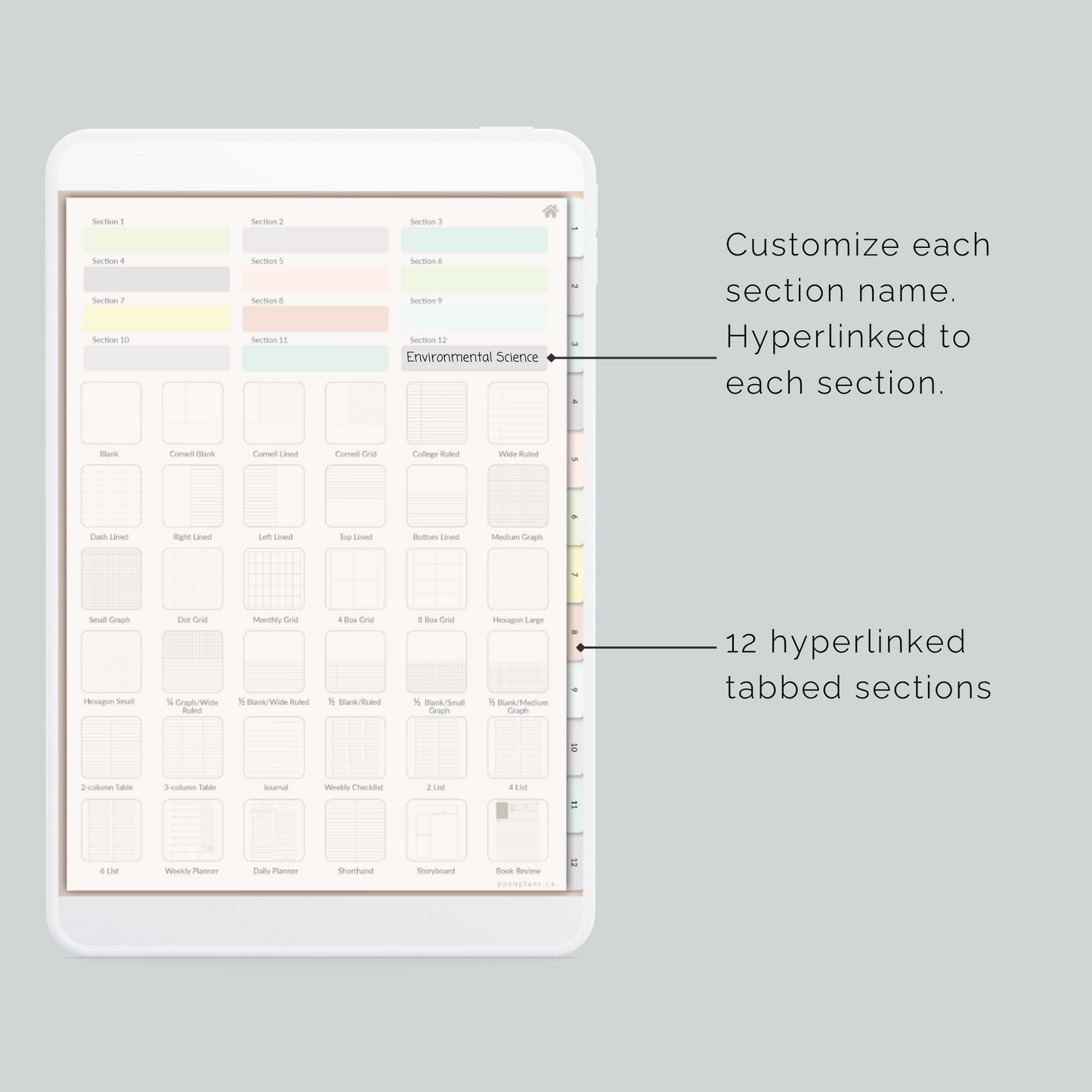 12-Subject Digital Notebook